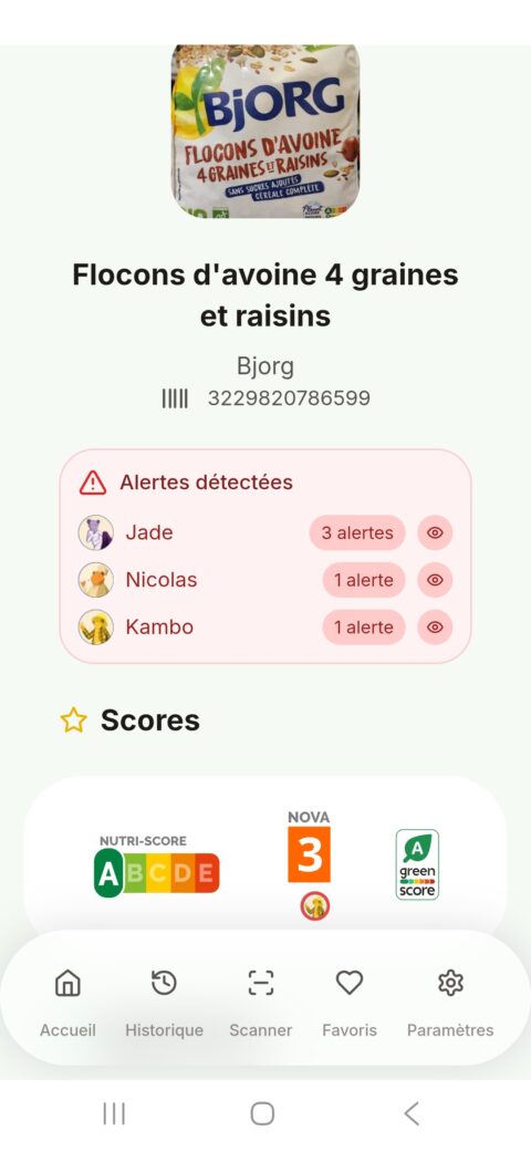 Fiche produit alimentaire BATRA
